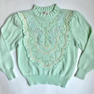 Vintage Jacklyn Smith Sweater that gives Major LoveShackFancy Vibes M